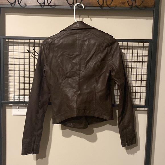 Abercrombie Brown Fax Leather Jacket - Picture 3 of 5